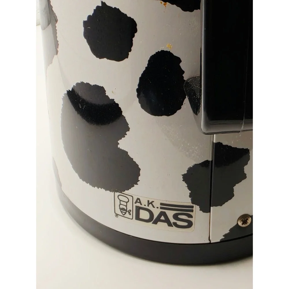 Vintage A.K. Das Cow Print Thermal Coffee Carafe Thermos Pitcher Taiwan Black